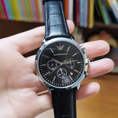 白 全黑80 阿玛尼 Emporio Armani优雅男士腕表 多功能石英机芯 超强矿物质镜面 真皮表带 真空电镀 精密防水 走时精准 直径 43Mm 厚度 1