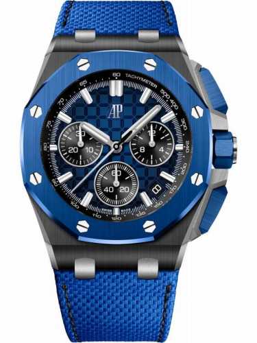 最新款爱彼，陶瓷圈口版本 爱彼-Audemars Piguet 皇家橡树离岸型限量多功能计时机械腕表 尺寸44Mm17Mm 圈口 圈口是与原装一致采用进口陶瓷圈