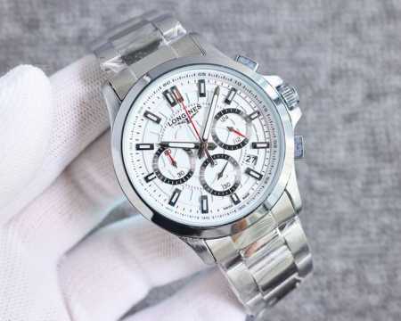 多功能计时跑秒，浪琴longines---康卡斯系列 计时男士腕表 ，热卖全城！原装进口计时功能石英机芯，经典多功能6针三眼显示表盘 配上精钢表带 时尚大方 魅 - 点击图像关闭