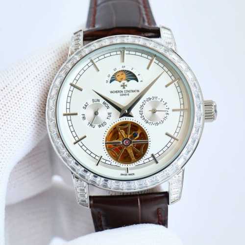 白钻 金钻 最新出品 江丹诗顿-Vacheron Constanti。阁工楼匠独一无二版 再火创爆奇迹。经典之作升级版！ ①搭配多功能月相陀飞轮机械机芯。功能