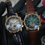 品牌: 百达翡丽 飞轮新品，商务休闲 奢华大气类型：精品男士腕表 新品 表带：真牛皮表带 舒适 316L精钢表带 耐用 机芯:高级机械机芯 稳定 材料：矿物质防