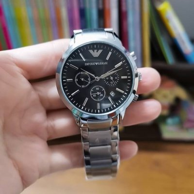 白 全黑 阿玛尼 Emporio Armani优雅男士腕表 多功能石英机芯 超强矿物质镜面 精刚表带 真空电镀 精密防水 走时精准 直径 43Mm 厚度 11M