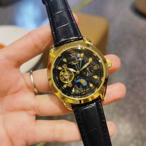 品牌：浪琴，24小时窗口显示，简约机械男表 ，陀飞轮、星辰全自动机械机芯 ，走时精准，超强矿物质玻璃，真空电镀，精密防水，直径：40Mm，厚度：12Mm，请认准