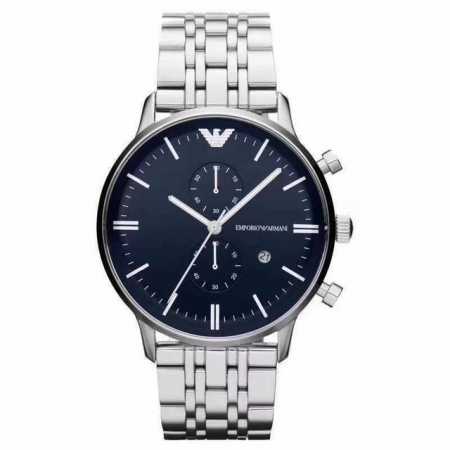 品牌：Emporio Armani／阿玛尼 型号：Ar0389 机芯种类：石英表 手表种类：男表 表盘形状：圆形 表扣：双按蝴蝶扣 表带：316L精钢 尺寸：4 - 点击图像关闭