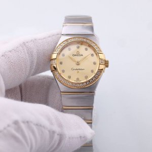 金+20钻+20欧米茄 4代 双鹰 星座 进口石英 28Mm