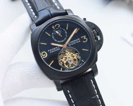 尊享价 品牌：沛纳海-Panerai 类型：男士腕表 壳套：顶级版316精钢l 表带：进口小牛皮表带 机芯：全自动机械机芯 镜面：矿物质防刮镜面玻璃 尺寸：直径 - 点击图像关闭