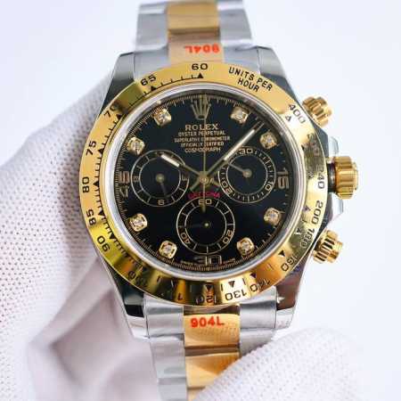 18K出品 18K包金 现货供应 Rolex-劳力士 迪通拿系列 Rw1 Gtc中国国检检测证书，联网可查！一档调时 计时秒针 3字位9字位小针 功能原装一致！ - 点击图像关闭