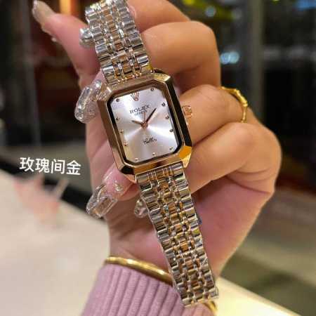 劳力士rolex 钻丁古董表，劳家小方表 石英机芯，整体质感和气质都变了，精致感upup原装扣表带，搭配小巧壳形，上手效果完美！尺寸24Mm - 点击图像关闭