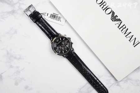 原单阿玛尼armani 型号：Ar2447 表壳：316L精钢 表镜：矿物质玻璃 表带：进口牛皮 尺寸：43Mm*10Mm 男士商务休闲腕表 进口机芯让其拥有计 - 点击图像关闭