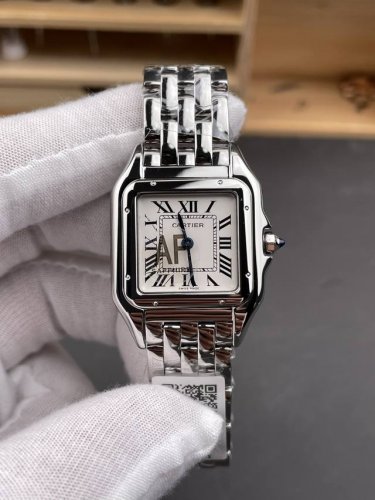 Af 卡地亚猎豹 白钢白盘中号 27X37Mm 石英款 DDD