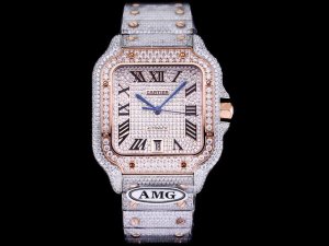 Amg最新突破 完美复刻还原镶钻版卡地亚 奢华至极 每一颗钻石都闪闪发光，带上他今夜你最闪亮。 卡地亚山度士满天星特别版震撼来袭！采用最先进的高科技镶嵌工艺，整