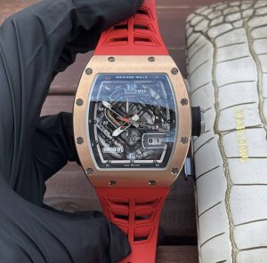 理查德 米勒 Richardmille Rm 1系列 全自动机械机芯 40X50X16Mm 蓝光镜面 独特镂空表盘 夜光表盘指针 橡胶或尼龙表带 折叠扣 循规蹈