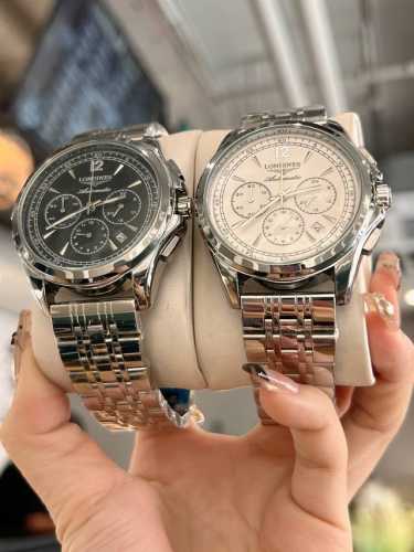 Longines -浪琴 商务休闲男士计时腕表 进口计时石英-6针跑秒 实心钢带 矿物质强化玻璃镜面 直径42Mm 厚12Mm 生活防水 商务休闲 卓越品质 睿