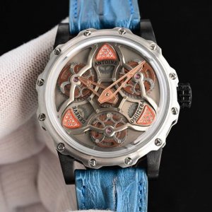 安东尼裴修素Antoine Preziuso镀膜钢化鍋蓋鏡面45Mm霸氣尺寸壳套工艺繁多精细打磨抛光，工艺复杂且独家生产，耗时长，回头率高，立体感超强。搭载升级