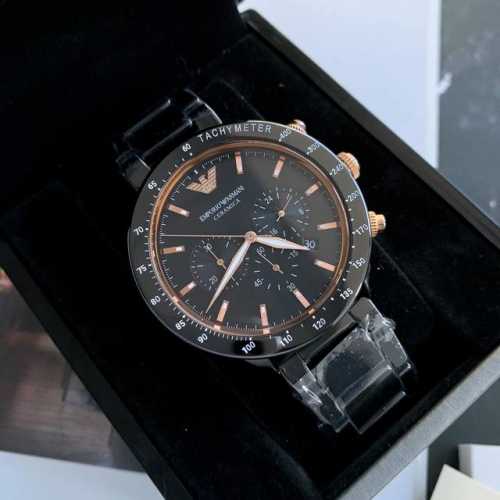 批590 (Emporio Armani)阿玛尼本年度最火的一款，型号Ar70002精品陶瓷表带、表壳表盘直径43Mm 316精钢表带，深邃神秘表盘，秒表盘，矿