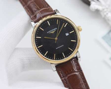 白壳 ，金壳 ，钢带20 品牌：浪琴-Longines 类型：男士腕表 壳套：顶级版316精钢l 表带：进口小牛皮表带 316L精钢表带 机芯：全自动机械机芯 - 点击图像关闭