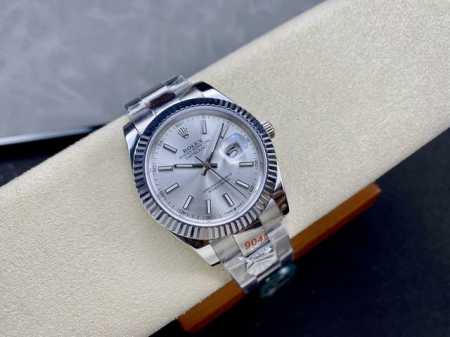 劳力士Rolex 单历 日志型系列 41Mm 直径 41Mm 机芯 搭载全自动机械机芯 圈口 劳力士Ringcommand三角坑纹 光圈 镜面 防刮蓝宝石玻璃镜 - 点击图像关闭