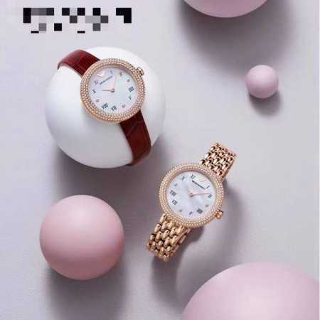 Emporio Armani 阿玛尼时尚休闲女士腕表，佟丽娅同款ar11357 复古砖红配色，腕美展现，熠熠生辉，多彩优雅姿态，璀璨表盘复古罗马刻度，水钻点缀表 - 点击图像关闭