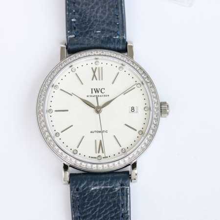 白钻 金钻 Iwc 万国 波涛菲诺系列-中装腕表37Mm 优雅的贵族气息结合无与伦比的视觉享受，神秘雅致，精湛非凡。Ot2 1腕表尺寸37Mm*9.2Mm。精致 - 点击图像关闭