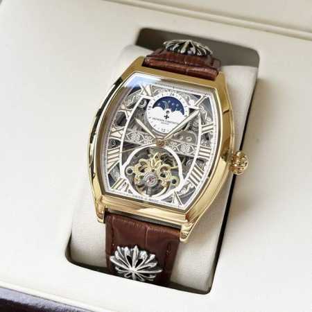 统一 经典镂空 优雅气质 江诗丹顿-Vacheron Constsntin 男士腕表 全自动机械机芯 矿物强化玻璃 316L精钢表壳 真皮表带 简约休闲 商务必 - 点击图像关闭