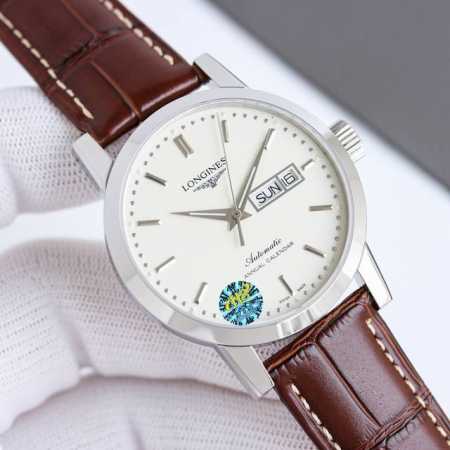 单历 双历 金50 浪琴longines经典复古系列1832型号机械男表：L4.825.4.92.2腕表登场！简约优雅尽显从容气度！ 1.腕表尺寸40X12毫米 - 点击图像关闭