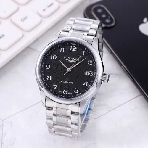 精钢表带十蝴蝶扣 白： ，间金、全黑同价： ，浪琴-Longines名匠系列，经典之作 品质之选，全自动机械机芯，Ips真空电镀，矿物质水晶镜面 ，精密防水，直