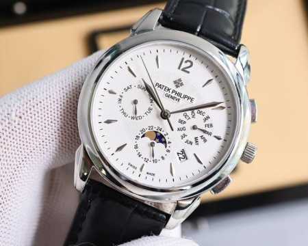 白 -金 2024火爆款式 百达翡丽 实拍图 Patek Philippe R55 贵族的艺术品 搭配进口9100多功能6针机芯 0返修 Pp 功能 24小时, - 点击图像关闭