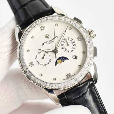 白 金 百达翡丽Patek Philippe惊艳登场，41毫米的表径适配大众男性手寸，非常商务可亦休闲。视觉冲击力强，令人过目不忘，实物质感更加优美。 1搭配进 - 点击图像关闭