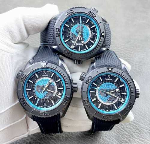 严选 欧米茄 Omega 海马600系列 新品海马600米腕表，采用了轻盈的黑色陶瓷表壳，加上钛金属地图和蒂芙尼蓝的衬托，颜值炫酷、炸裂。它注定会吸引所有人的目