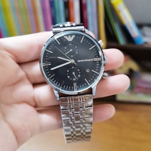 钢带+10阿玛尼－Emporio Armani优雅男士腕表 ，多功能石英机芯，超强矿物质镜面 ，真皮表带，真空电镀，精密防水 ，走时精准，直径：43Mm，厚度：