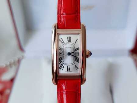 白壳 玫瑰金 钻+30 卡地亚-Cartier Tank Américaine腕表，小号表款，采用蓝宝水石晶镜面，瑞士石英机芯。原版开模，精钢表壳，八角形表冠， - 点击图像关闭