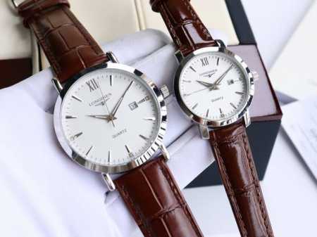 白壳 .玫 钢带加20 独家实拍，认准品质与细节 浪琴-Longines 新款情侣对表 原装进口石英机芯 矿物质玻璃镜面 316L精钢表壳 直径男40Mm女30 - 点击图像关闭