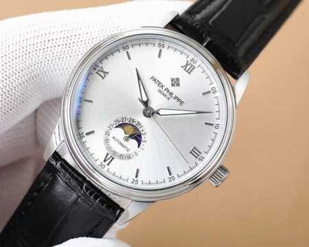 白 -金 2024百达翡丽patek Philippe士腕表 名典腕表月相系列,秉持了百达翡丽的一贯传统 更唯美的结合了6字位日历与被表友热捧的日月星相 无论是 - 点击图像关闭