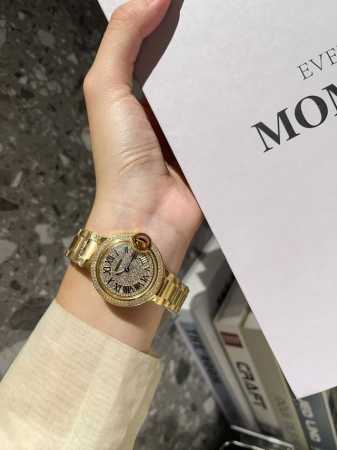FFF金 钻圈40 Ballon Bleu de Cartier卡地亚蓝气球腕表奢华系列，百搭尺寸33mm，简约又别具品味，摒弃了现代盛行的繁复华丽的修饰，以简 - 点击图像关闭