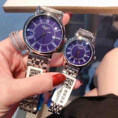 经典罗马字面，销量冠军 Longines 浪琴博雅系列情侣对表：男39Mm 女29Mm经典设计，和流利线条的完美化身，彰显着浪琴的典型特质，诠释着优雅定义进口石 - 点击图像关闭