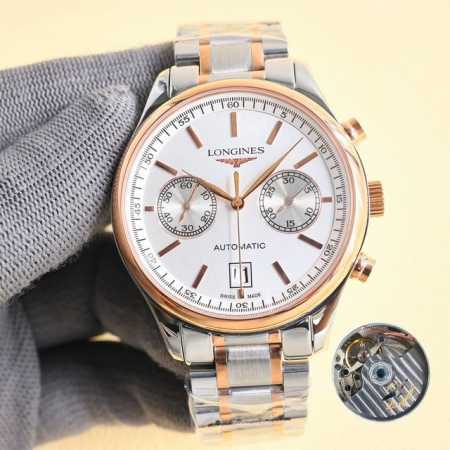 FFF-金 V7版本2024推荐台湾厂做工 浪琴-LONGINES 康铂系列制表大师机械手表，新款蓝色经典，多功能4813机芯，经典多功能款式，经典指针，蓝宝石 - 点击图像关闭