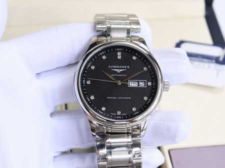 更好品质私聊 浪琴-Longines 名匠系列 再次升级版本 多次反复修缮至完美 极致严格的质量保证。确保采用原版式抛光和拉丝工艺，高硬度水晶镜面，更加透彻明亮 - 点击图像关闭
