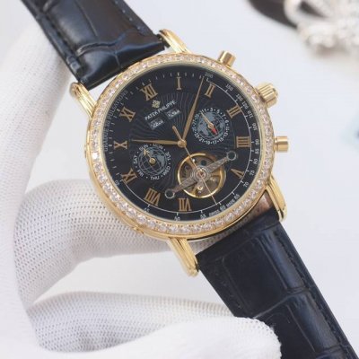尊享价： 品牌：百达翡丽-patek philippe 类型：男士腕表 壳套：顶级版316精钢L 表带：进口小牛皮 316精钢表带 机芯：全自动进口机械机芯 镜