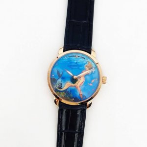 雅典表Manufacture经典系列.在 瑞士日内瓦表展中有一款让人过目不忘的腕表，是一款限量腕表，可作为收藏佳品.运用十枚春宫图为基础，用现代女孩与美人鱼、鲨