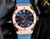 白壳 玫壳 恒宝 Hublot 兰宝石玻璃 45Mm*13Mm 头层牛皮表带 原装扣 全自动机械机芯 浓浓的金属酷感 始终带给你视觉上的冲击