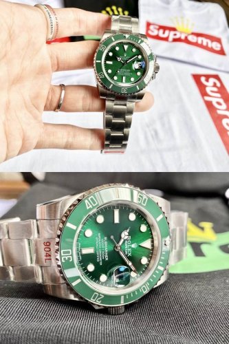 我们依旧追求最强性 做到品质比肩工艺 rolex黑水鬼 绿水鬼 机械机芯 媲美原装瑞士进口机芯 纯水刀切割316L钢 拉丝处理 原装保险扣 表扣内侧抛光腐蚀工艺
