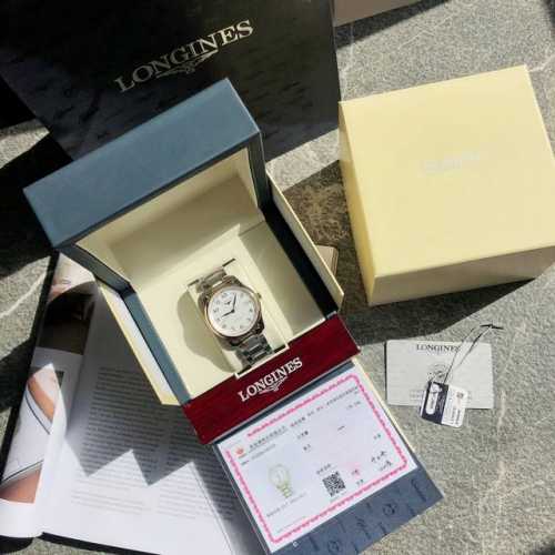 顶级牛货 18K镀金工艺 配含金证书 浪琴 名匠系列 原装 百年经典 超薄设计风格呈现佩戴者腕上十足的简约品质 表径40Mm 银色三折式安全表扣和按压式开启装置