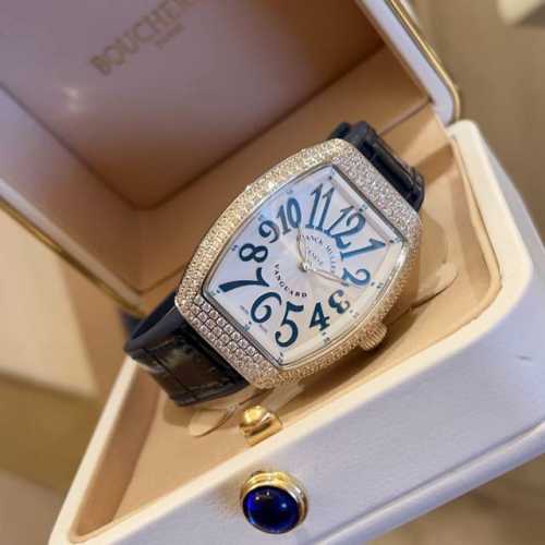 Franker Muller_法兰克穆勒 V32酒桶系列 奢华镶嵌钻石经典数字面搭配橡胶真皮带 镶钻扣子 进口机芯 真空电镀 亮度高，更耐带 百搭衣橱 多种风格