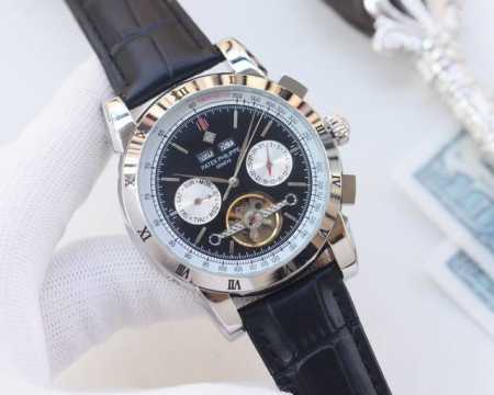 品牌：百达翡丽-Patek Philippe 类型：男士腕表 壳套：顶级版316精钢L 表带：进口小牛皮表带 机芯：全自动进口机械机芯 镜面：矿物质防刮镜面玻璃 - 点击图像关闭