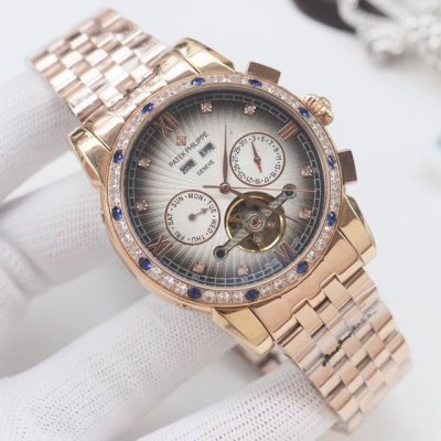 尊享价： 品牌：百达翡丽-Patek Philippe 类型：男士腕表 壳套：顶级版316精钢L 表带：进口小牛皮 316精钢表带 机芯：全自动进口机械机芯 镜