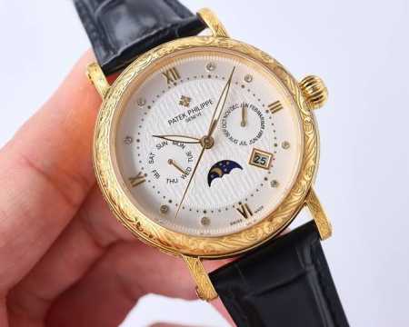 A8出品 白壳 金壳 百达翡丽patek Philippe复杂功能系列-纯手工-雕花腕表-惊艳登场，42毫米的表径适配大众男性手寸，非常商务可亦休闲。整表表壳手 - 点击图像关闭
