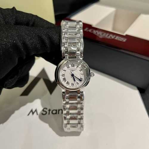 白 玫 三码合一26.5Mm 浪琴longine心月系列手表，女士超美气质范，时尚石英腕表，适合各种场合。大气场从心月系列开始～2个款式，罗马数字款和带钻款，完