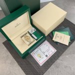 最新版本！劳力士28Mm尺寸日志型腕表！ 间金钻！ 超级显贵气一款！定制真钻款！镶嵌11颗Vs级别真钻时标！每一块表都中国Gtc权威机构出具的真钻证书！一表一码
