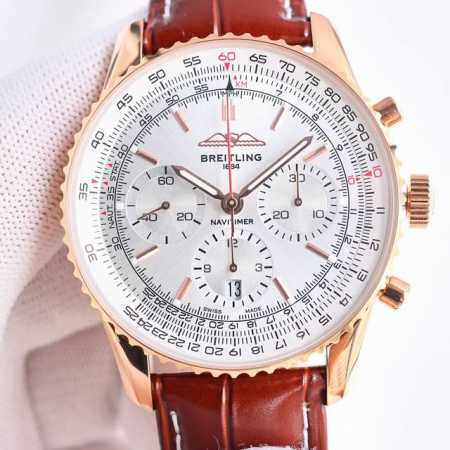 白壳 金壳 百年灵 全新航空计时rw2 腕表 Navitimer 问世70周年，百年灵以大胆色彩焕新演绎经典腕表。尺寸43Mm，迭代款无疑是地道的航空计时腕表， - 点击图像关闭