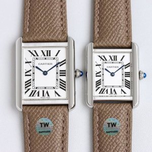 Tw 新花样～大象灰 实拍卡地亚超薄坦克Cartier Tank Solo系列，一款百搭性价比又高的手表 进口瑞士石英机芯，圆珠形表冠，镶嵌一颗凸圆形合成尖晶石